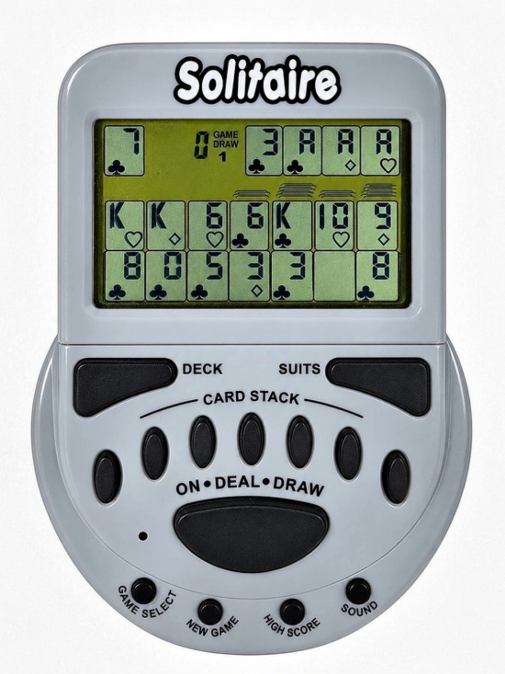 John N. Hansen Co. Mega Screen Solitaire. Handheld Game Gray